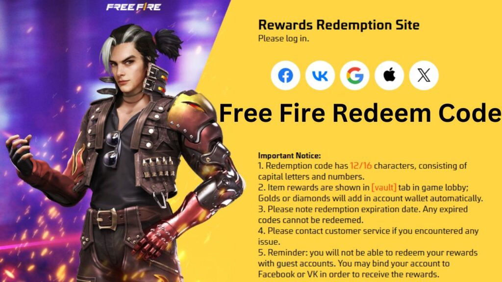 free fire card redeem code
