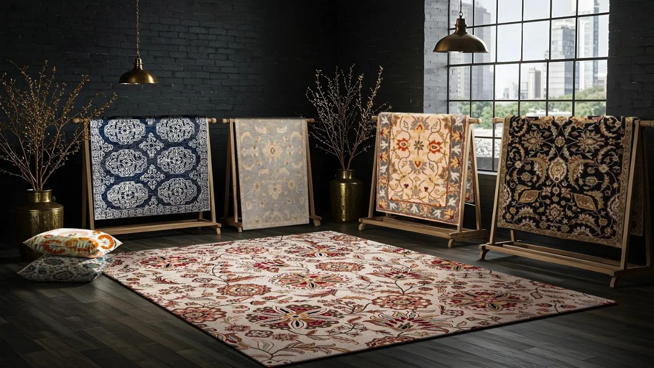 Oriental pieces use handcrafted rugs as their main decoration