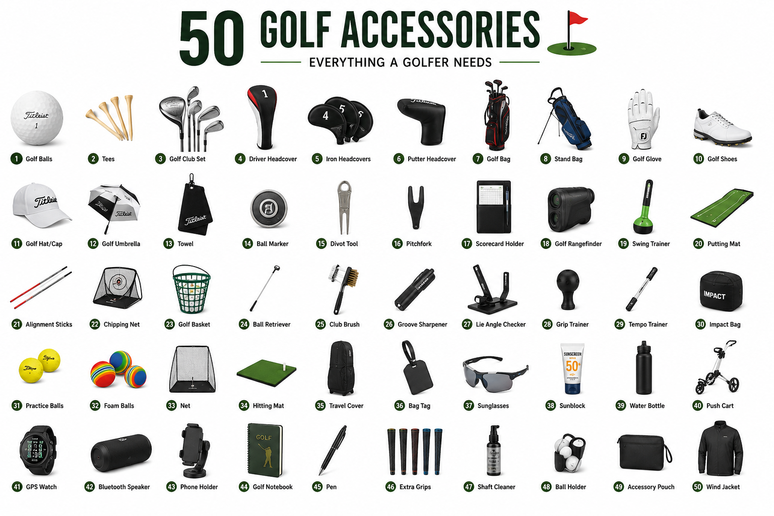 50 golf accessories