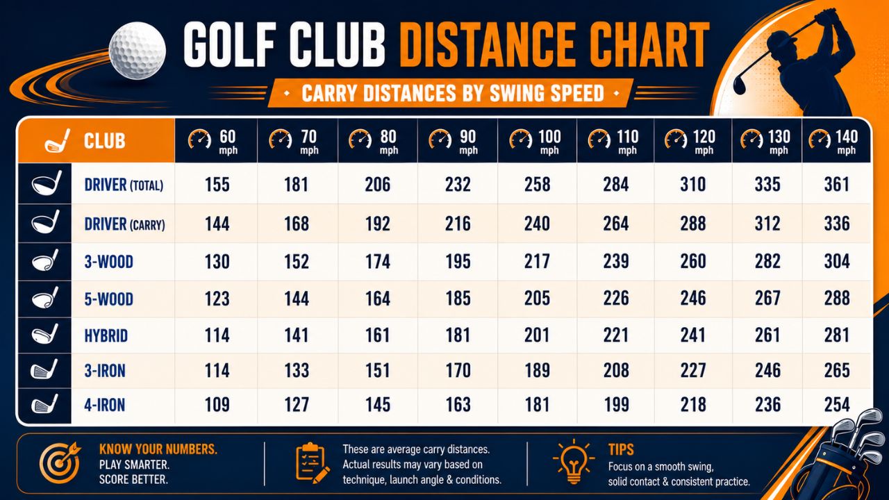 Golf Club Distance Chart
